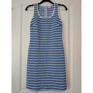 Lilly Pulitzer Lyla Stretch Ottoman Rib Knit Racerback Shift Tank Tee Dress XS